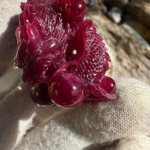 113ct Untreated Ruby Dragon Statue – Hand Carved Gemstone
