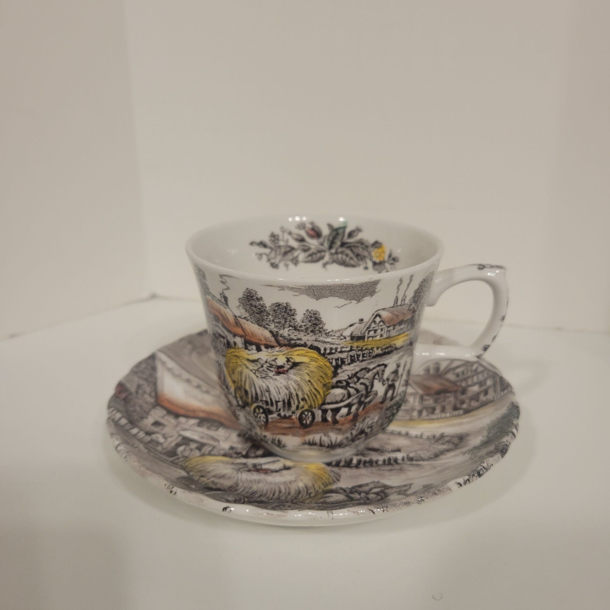 Staffordshire Ironstone Yorkshire Multicolor Farm Scene Dinnerware Etsy