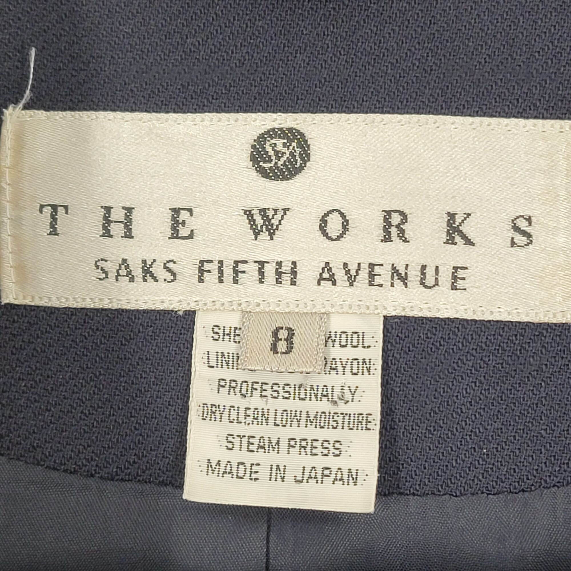 Vintage Saks Fifth Avenue The Works Wool Double Breasted Lined