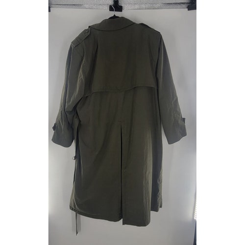 Vintage London Fog Olive Drab Insulated Lined Cotton Trench Rain Coat shops