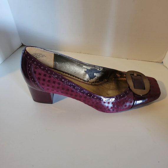 Vintage Anne Klein Iflex Rot karierte Pumps Heels w Schleife 7M Etsy