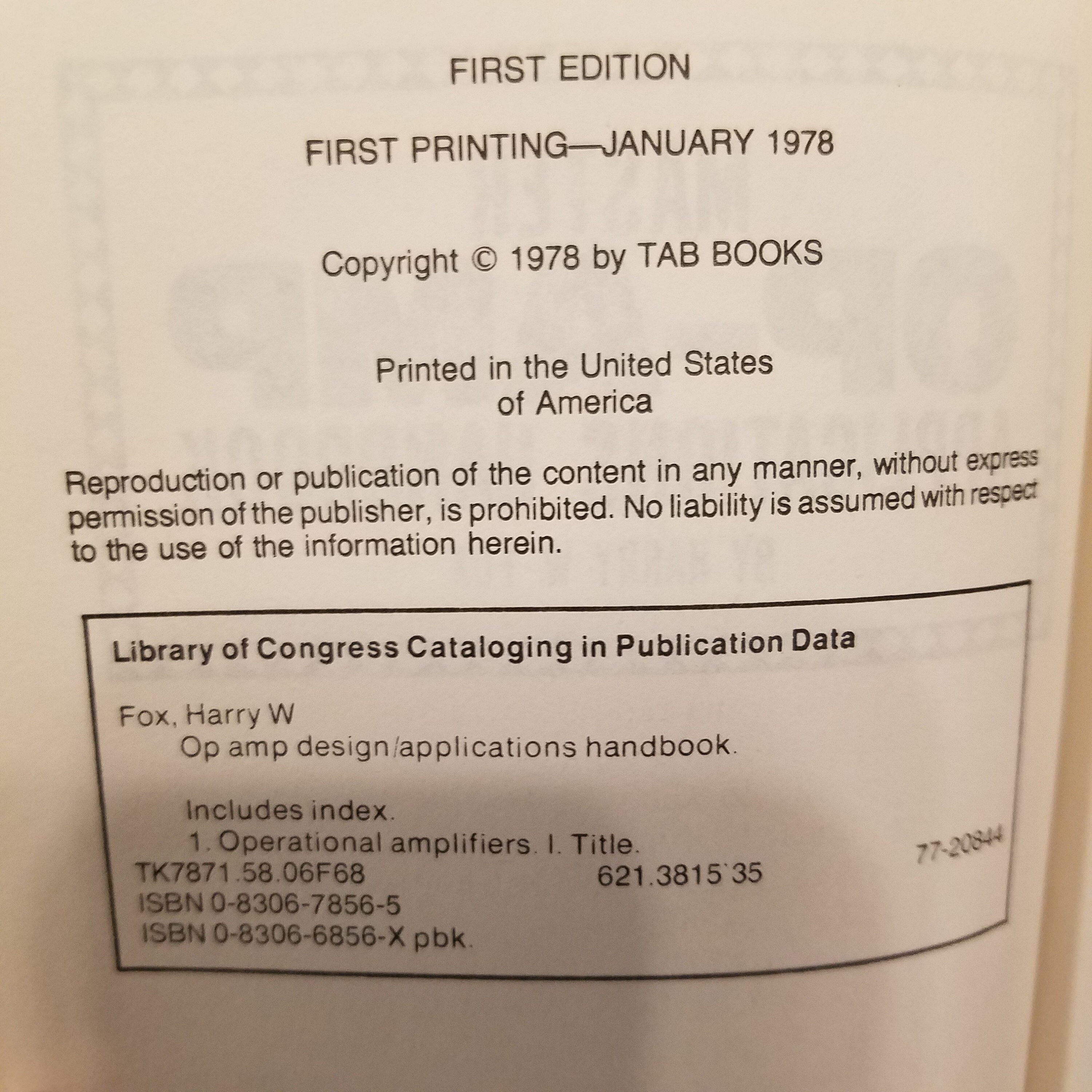 Master of OPAMP Applications Handbook First Edition Harry W. Etsy