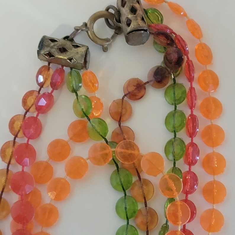 Vintage Lot of 3 1960's Retro Plastic Bead Rope Necklaces image 2