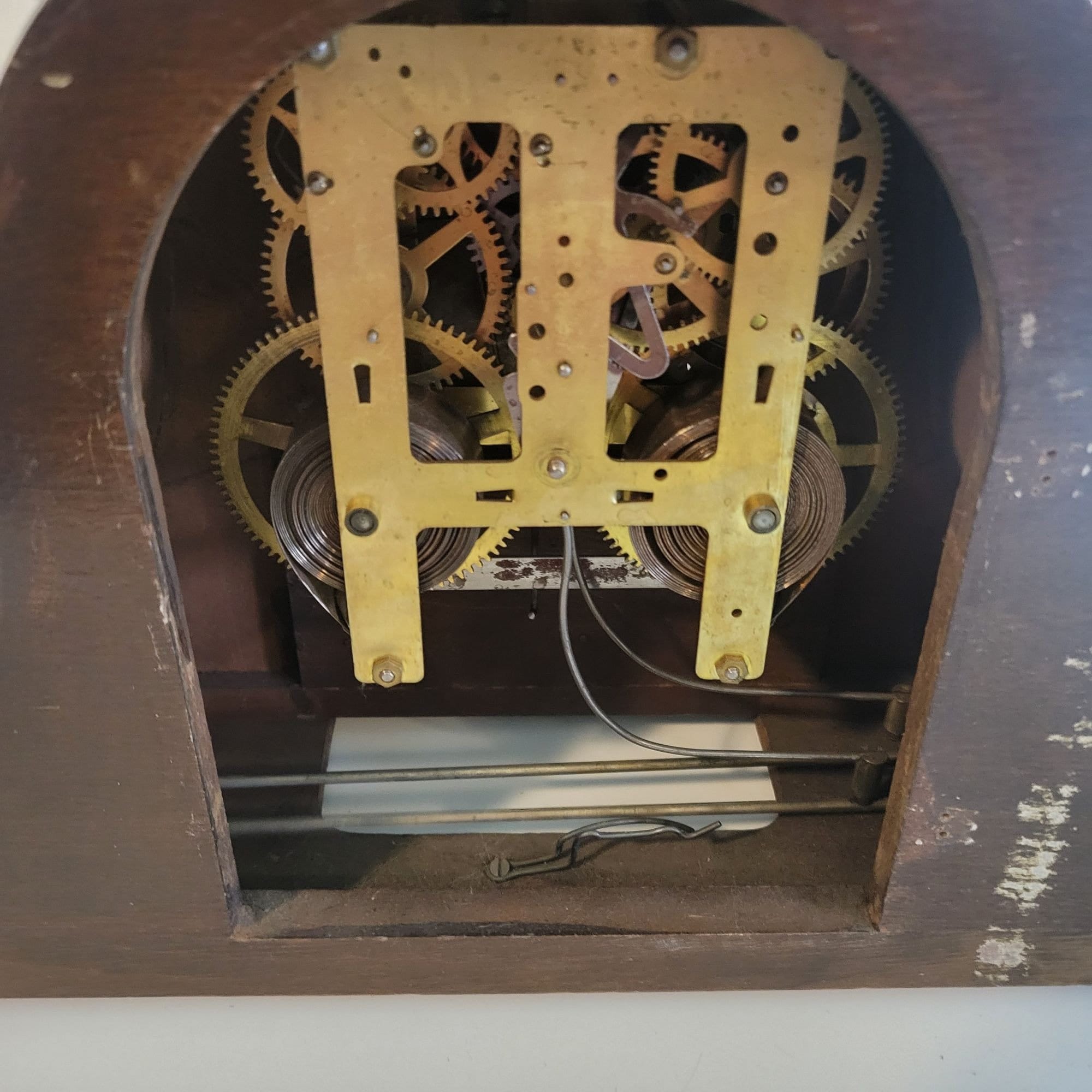 Vintage Ingraham Company Hathor Duplex 7 Wind up 8 Day Mantle Clock