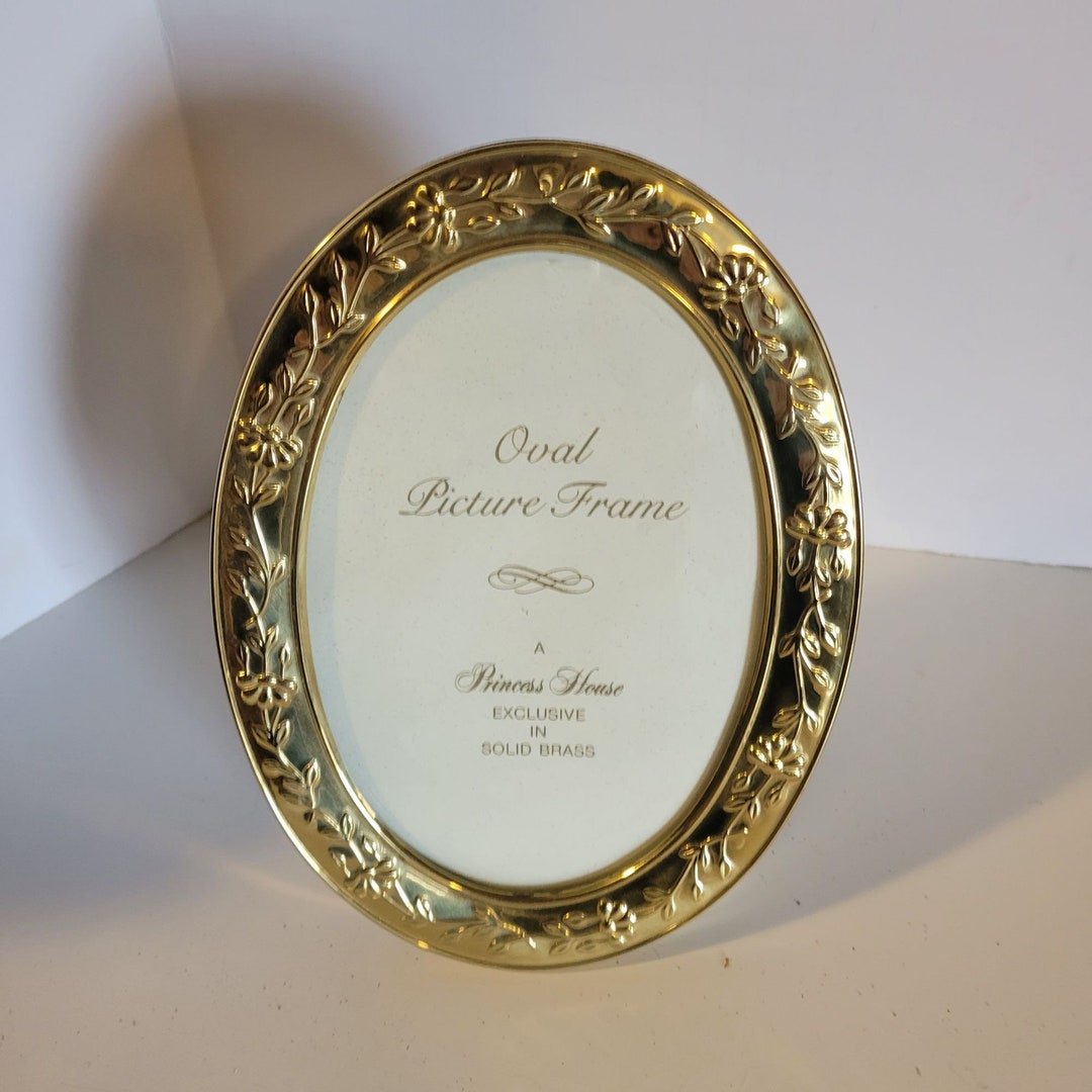 Vintage Princess House Exclusive Solid Brass Oval Glass Etsy