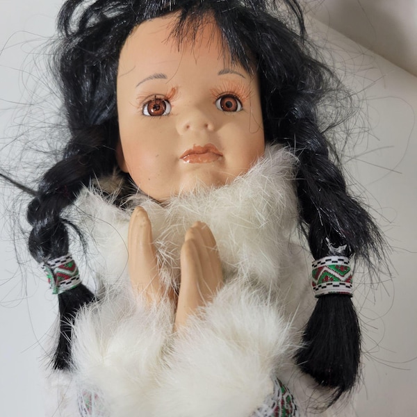 Native Alaskan Doll with Fur Trimmed Clothing