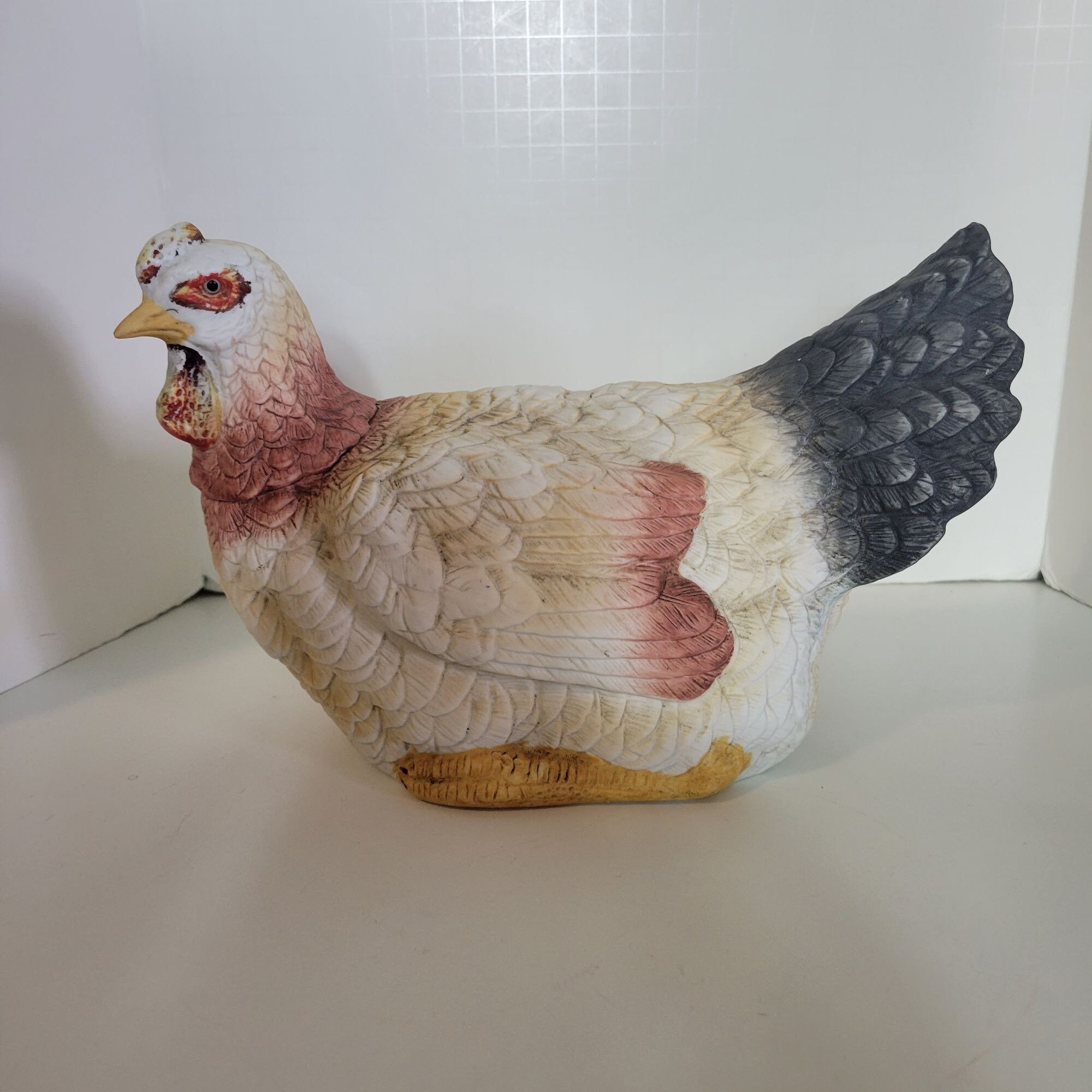 Vintage Ceramic Sitting Hen Chicken Marked with an A on the Bottom