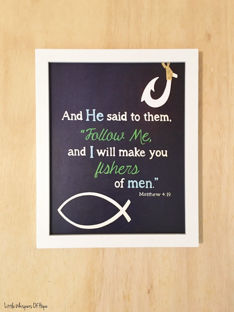 Nautical Nursery Decor. Matthew 419 Bible Verse Wall Art. Printable