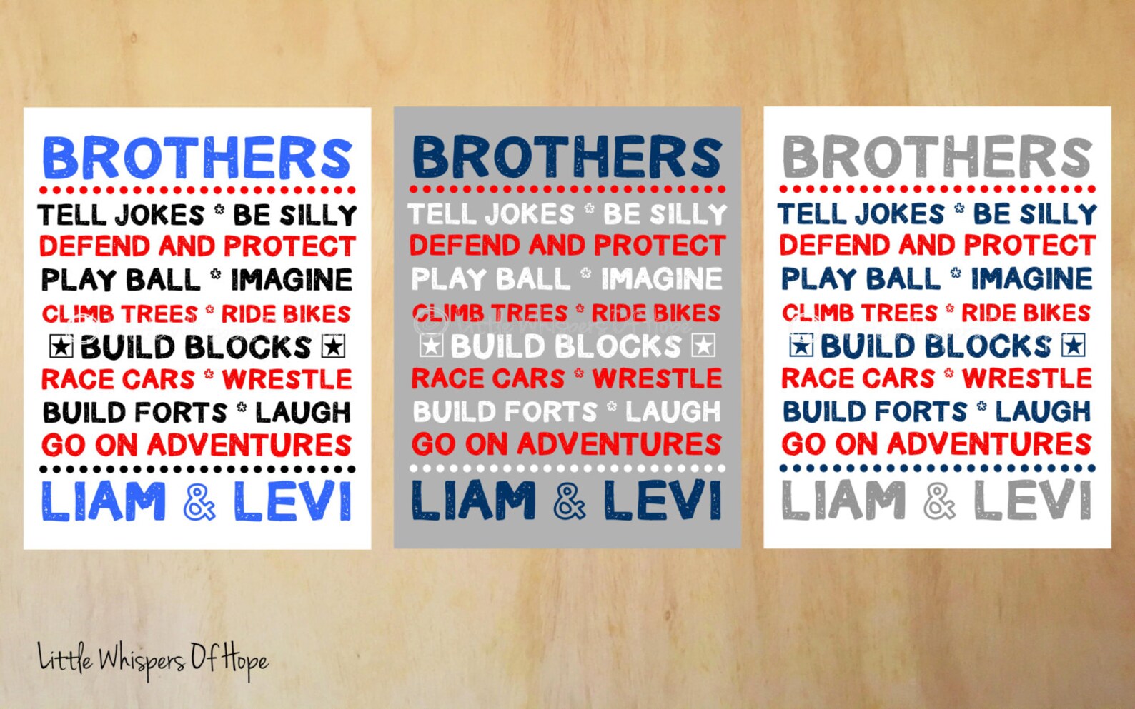 Brother wall decor. Brother printable personalized with names. Etsy