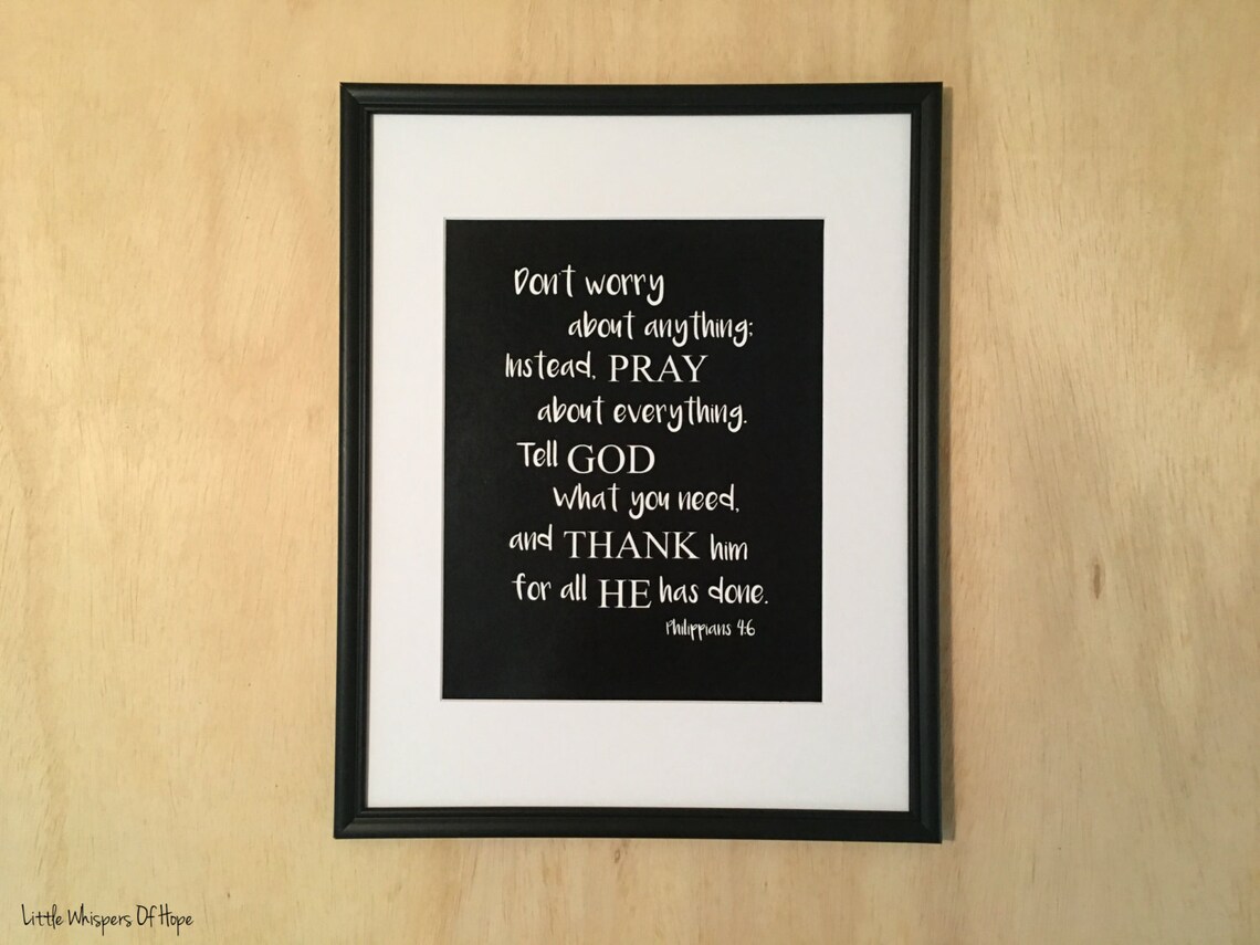 Christian Printable, Philippians 4:6 Bible Verse Wall Art, Printable ...