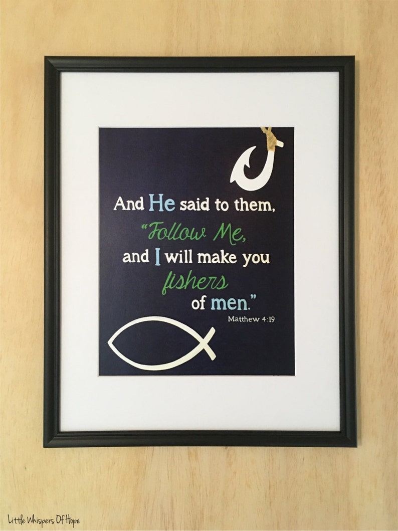 Nautical Nursery Decor. Matthew 419 Bible Verse Wall Art. Printable
