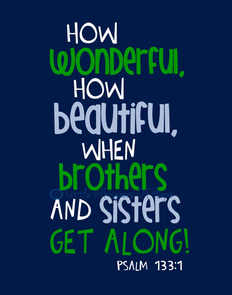 Childrens Wall Art, Bible Verse Wall Art, Brother and Sister Sign, Christian Printable Art