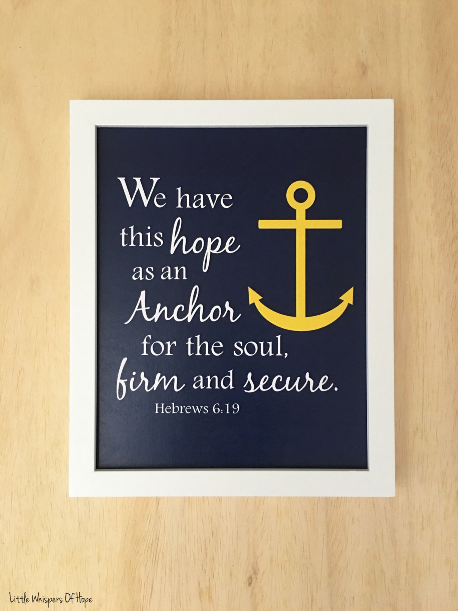 Nautical Nursery Wall Art. Nautical Bible Verse Printable. Hebrews 619