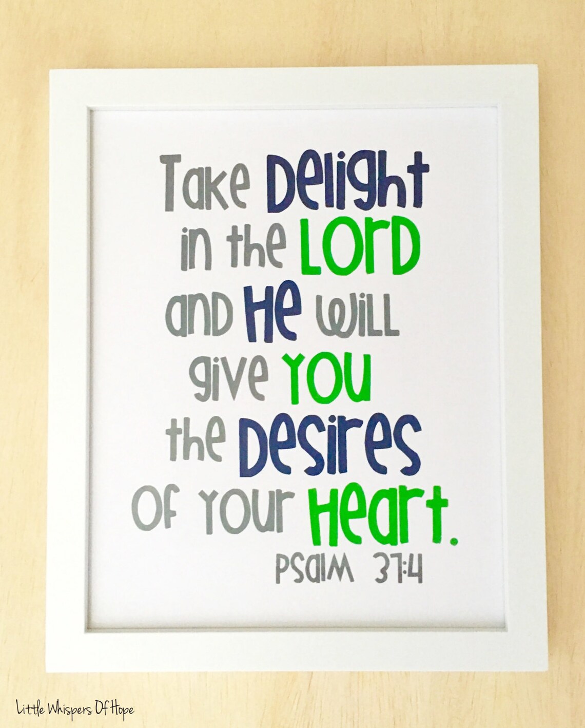 Christian Printable Wall Art Quote. Bible Verse Decor. Take Delight in ...
