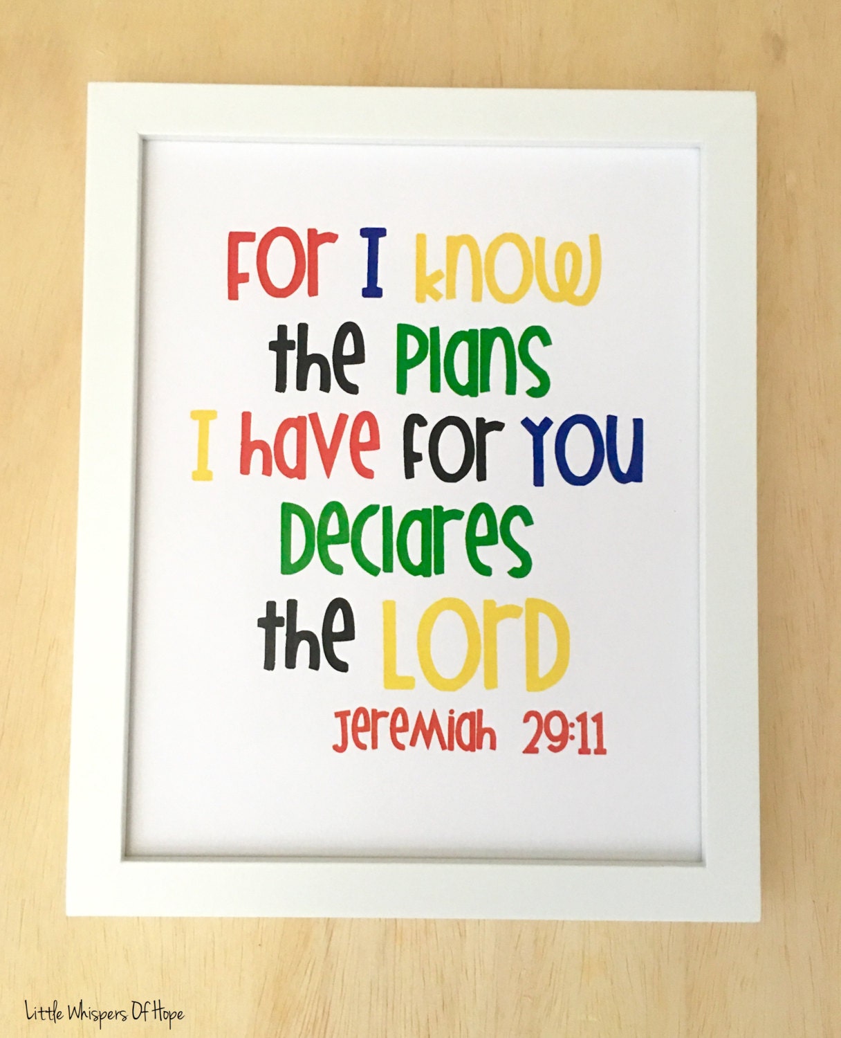 Bible Verse Wall Art. for I Know the Plans I Have for You. Jeremiah 29: ...