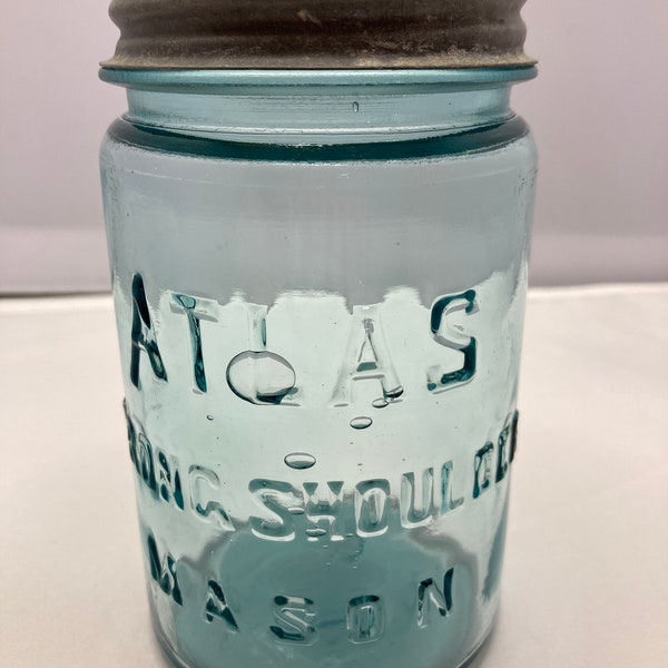 Vintage Atlas Jar with Zinc Lid