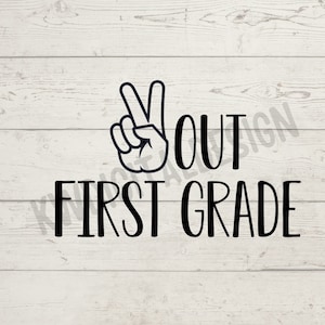 Peace Out eerste leerjaar, einde schooljaar svg