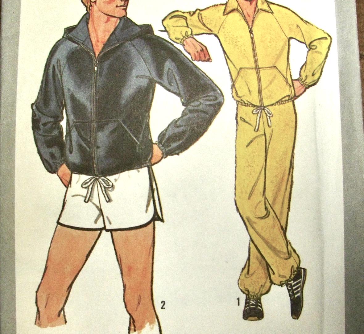 Vintage Mens Activewear Track Suit Sewing Pattern Simplicity 8360 Size Small Uncut