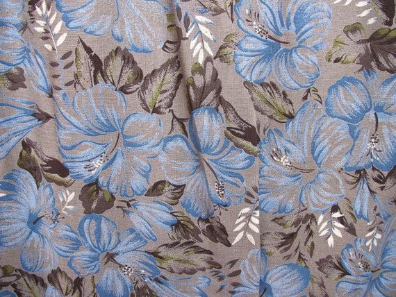 Sag Harbor A-line Skirt Brown & Blue Floral Rayon… - image 7