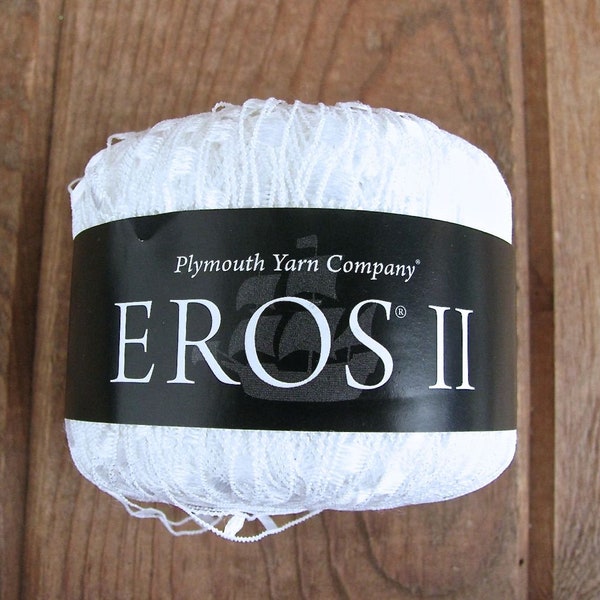 Eros II Ladder Yarn Plymouth Yarn Company White Nylon 50g 165yd Made in Italy.