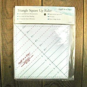 Triangle Square Up Ruler Quilt In A Day Acrylic Quilting Template 6 1/2-inch New Sealed