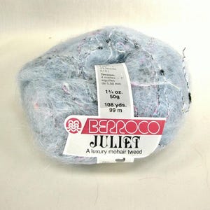 Pale Blue Mohair Yarn Vintage Berroco Juliet Mohair Tweed Yarn Made in England 50g
