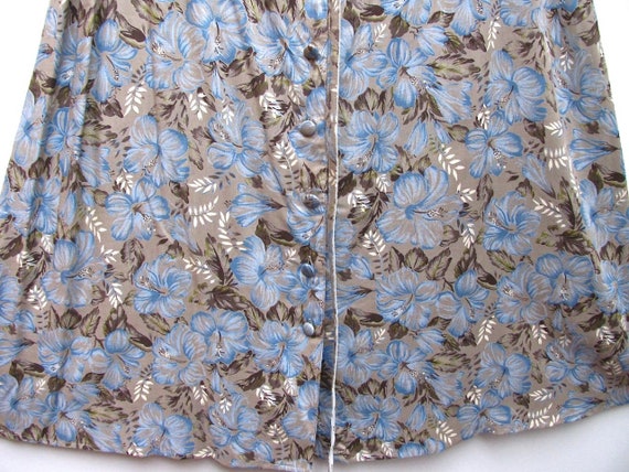 Sag Harbor A-line Skirt Brown & Blue Floral Rayon… - image 3