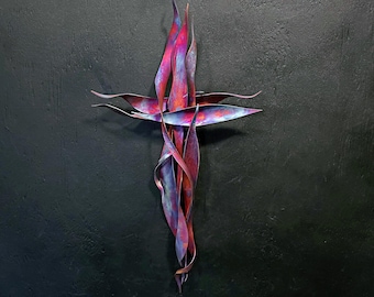 Copper Cross Metal Wall Art #2095 Home Decor Housewarming Birthday Anniversary Fathers Mothers Day Christmas Gift Artisanal Bespoke Present