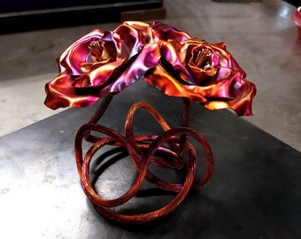 Copper Roses "Tie the Knot" #1648W *SAVE 10% SEE BELOW* Valentine's Day Mother's Day Christmas Anniversary Wedding Housewarming Steampunk