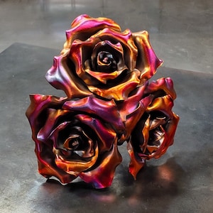 Bridesmaid Bouquet (3) #1943 Bridal Collection *SAVE 10% SEE BELOW* Marriage Celebration Flower Arrangement Copper Metallic Wedding Ceremony