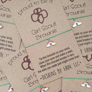 Girl Scout Brownie Junior Cadette Daisy bridging wish bracelets award recognition gift