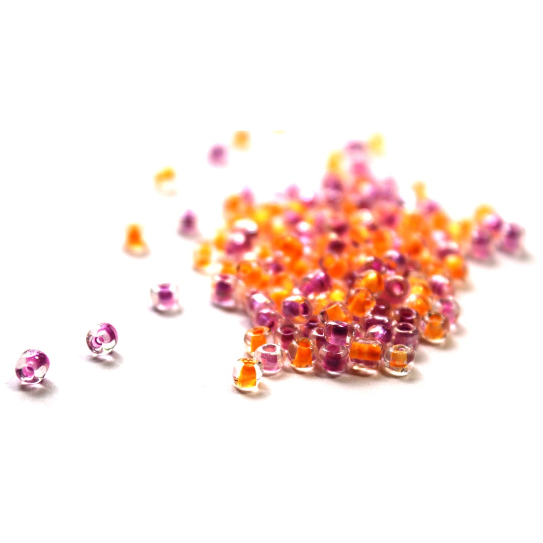 Orange Glass Beads Green Glass Beads Glass Beads Crow Etsy