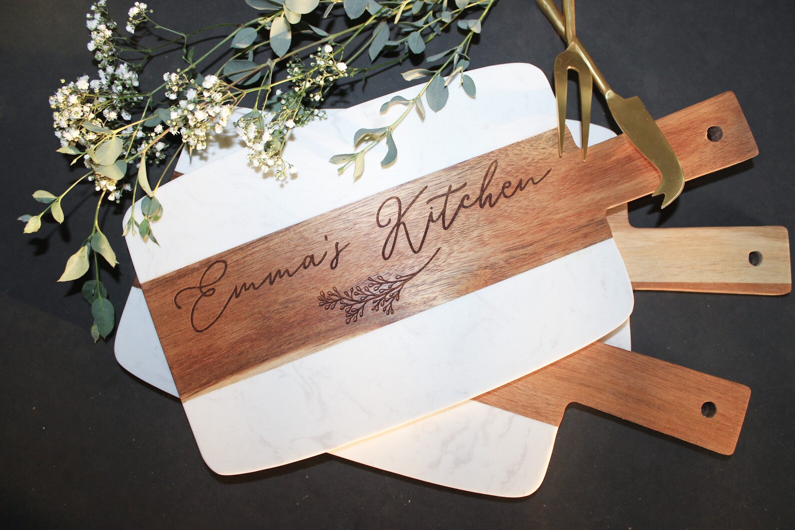 Personalized Marble Cheese Board Custom Wood Marble Cheese Etsy