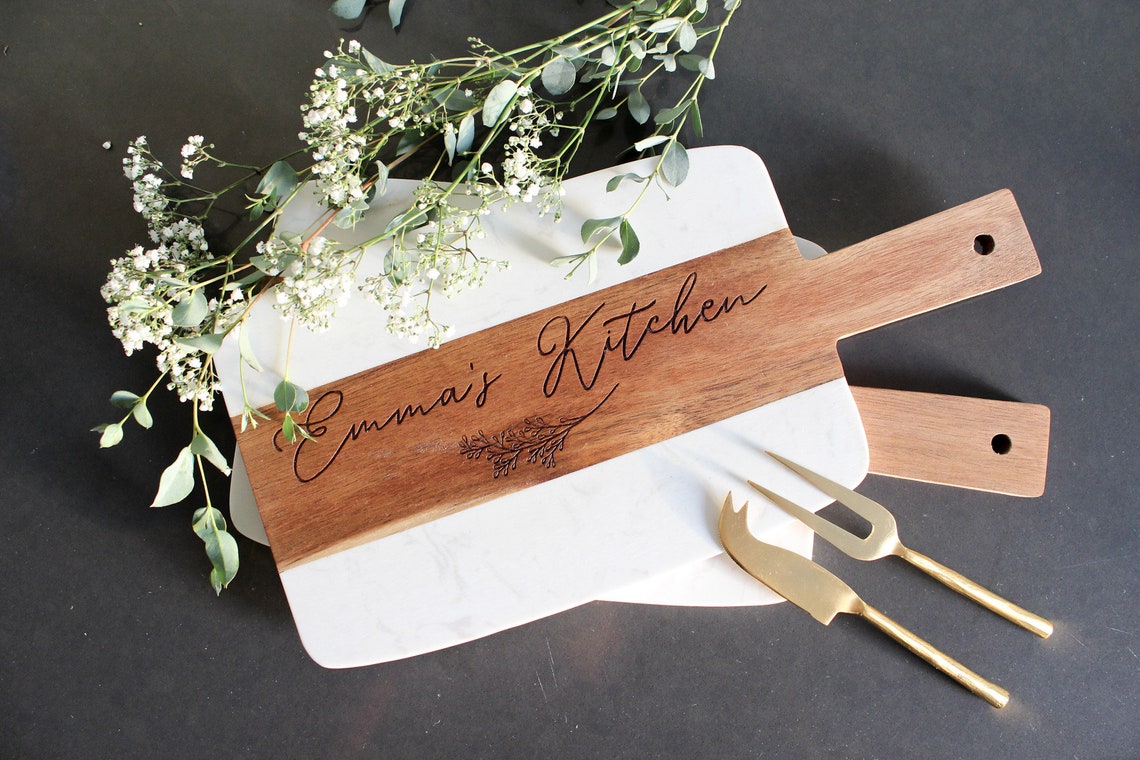 Personalized Marble Cheese Board Custom Wood Marble Cheese | Etsy
