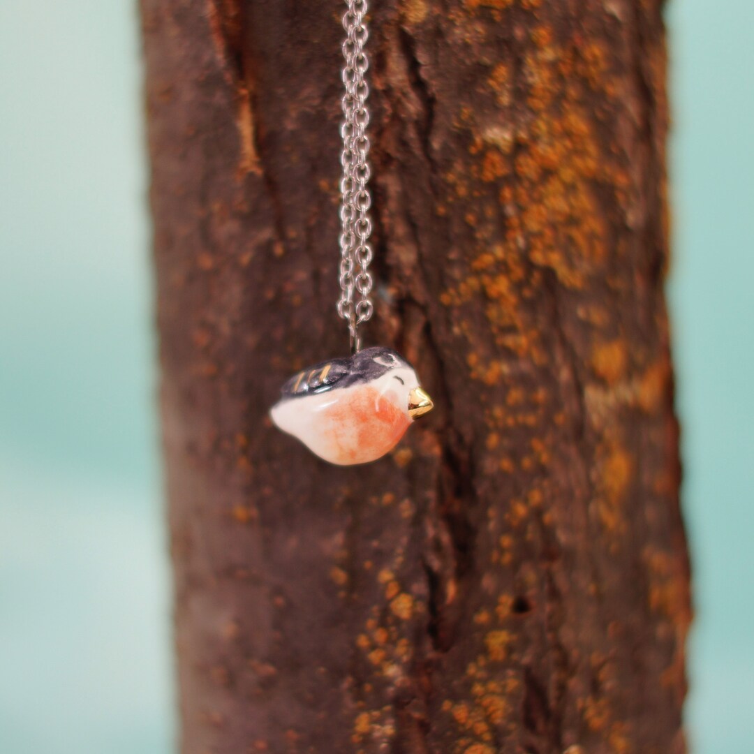 Christmas Robin Ceramic Necklace Animal Jewelry Robin Etsy