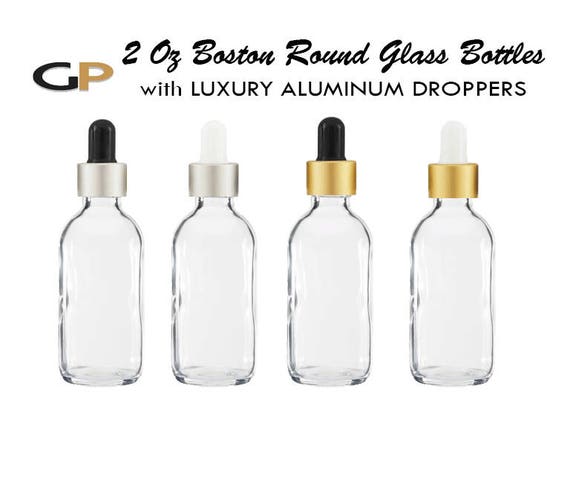 Download 3 Clear or FROSTED 60ml Glass Dropper Bottles w/ MATTE GOLD | Etsy