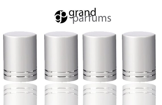 100 MATTE SILVER Roll On Bottle CAPS Upscale Metallic Lid ...
