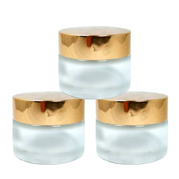 6 Luxury 20ml CLEAR or FROSTED Glass Cosmetic Jars 20 ml w ...