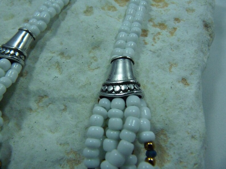 White multi strand necklace