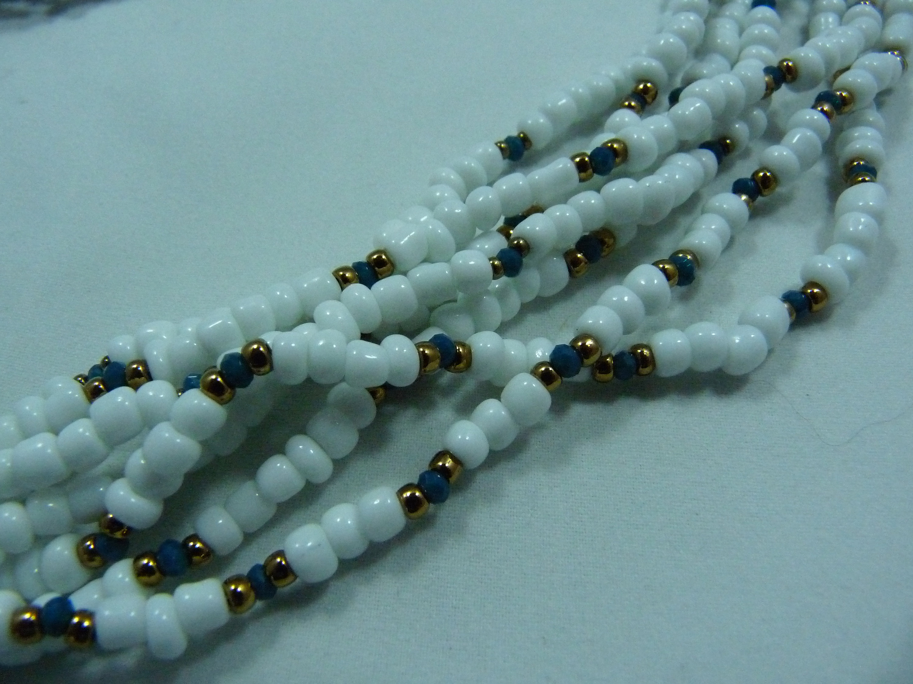 White multi strand necklace