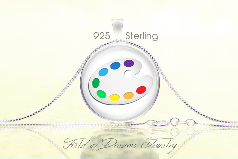 Artist Color Wheel Necklace Paint Palette Pendant Image 0