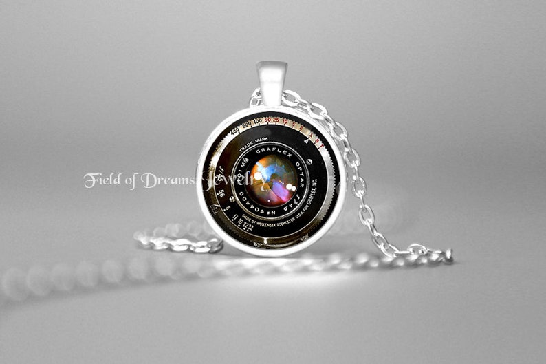 CAMERA LENS NECKLACE Gift for Photographer Graflex Camera Lens Etsy