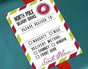 Free north pole shipping labels