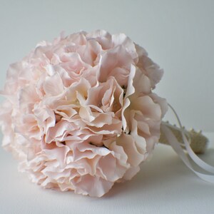Blush Pink Hydrangea Bouquet, Silk Wedding Flowers, Bridesmaid Bouquet, Rustic Wedding, Vintage Wedding, Bridal Bouquet, Bride, Bridesmade