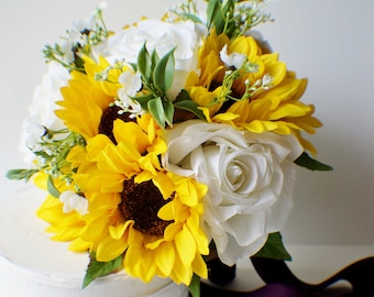 READY TO SHIP, bridal bouquet, wedding flowers, sunflower bouquet, bridal bouquet, destination wedding bouquet, summer fall bouquet