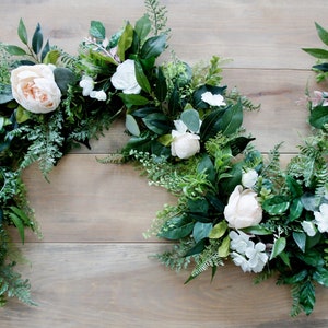 Eucalyptus Garland, Wedding Garland, Wedding Backdrop, Silk Flower Garland, Wedding Arch, Wedding Decor, Backdrop, White Garland, White