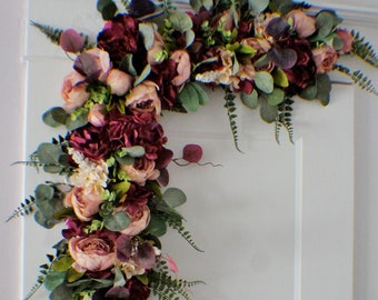 Wedding Arch Swag, Eucalyptus Swag, Wedding Backdrop, Wedding Arch Flowers, Silk Arch Flowers, Church Swag, Corner Wedding Swag