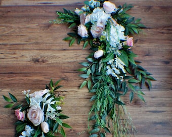 Wedding Arch Swag, Wedding Backdrop, Wedding Arch Flowers, Extra Large Wedding Swag,  Silk Arch Flowers, Church Swag, Corner Wedding Swag