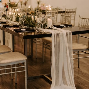 Boho Wedding Gauze Table Runner, Champagne Wedding Cheesecloth, Table Runner, Boho Wedding Table Decor Sand Table Runner Ceremony Decor