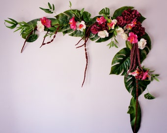 Wedding Arch Swag, Wedding Backdrop, Wedding Arch Flowers, Extra Large Wedding Swag, Tropical Floral, Arch Flowers, Church Swag, Photo Prop